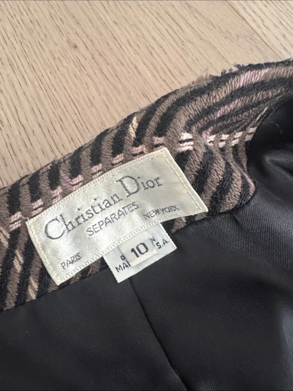 Dior Black Tweed Striped Button Jacket